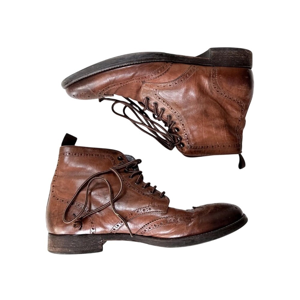 To Boot New York Brennan Lace Up Brogue‎ Boot Leather 9 1/2 Mens - RETAIL $498